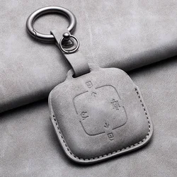 Leather 4 Buttons Car Remote Key Case Cover for Zeekr 001 X 2021 2022 2023 for ZEEKR 001 009 Full Protector Fob Keychain