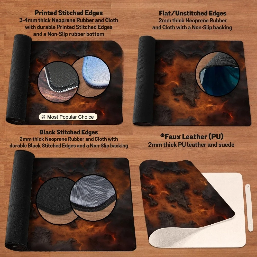 Lava Terrain rpg Playmat/Desk Mat, tcg card mtg play mat, dnd dd encounter battle map, magma fire volcano, Giant Deskmat