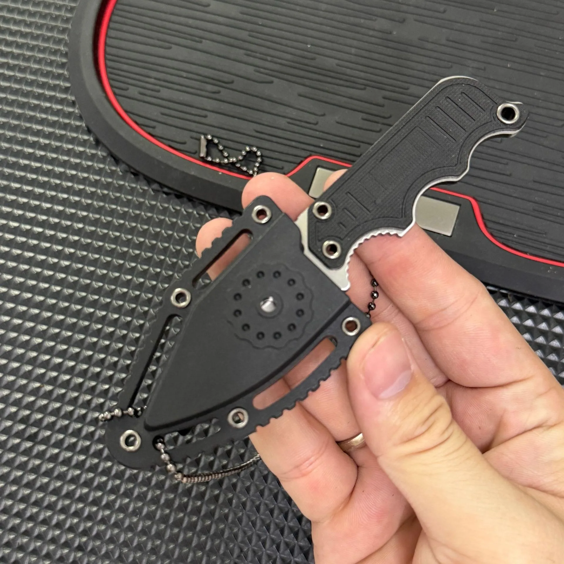 Новое горячее мини-ожерелье с карманом и фиксированным лезвиемG10, ручка 5Cr15MoV, лезвие EDC, походный инструмент, нож с ножнами, многофункциональный уличный нож