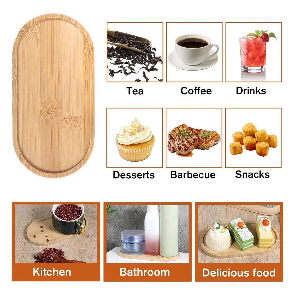 Creative Bamboo Wood Coaster Plate Tray For Coffee Cup Kitchen Decorative Saucer Mat Flower Pot Multi Purpose Home Decoration