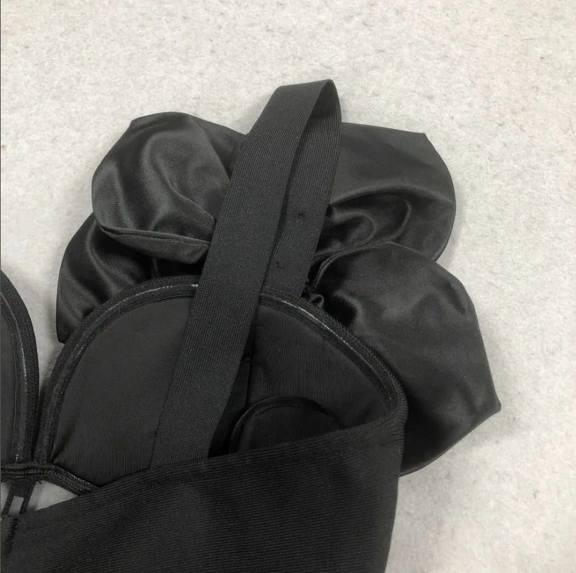 ZNS Sexy One Shoulder Bow Mesh See Through Bandage Bodycon Dress With Gloves Black Sleeveless Elegant Party Birthday Dresses