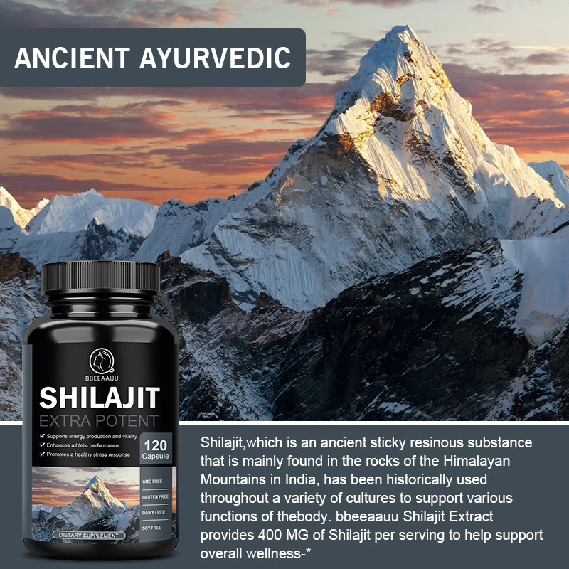 Ginseng Shilajit Capsules Shilajits Original 85+Trace Minerals Fulvic Humic Acids Brain, Focus, Memory and Immune Health