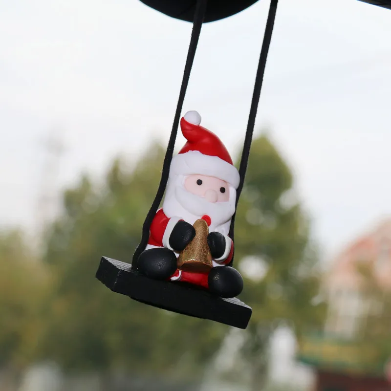Décoration de rétroviseur de voiture de Noël, pendentif de dessin animé mignon, père Noël, tendance de la mode, fournitures d'intérieur de voiture