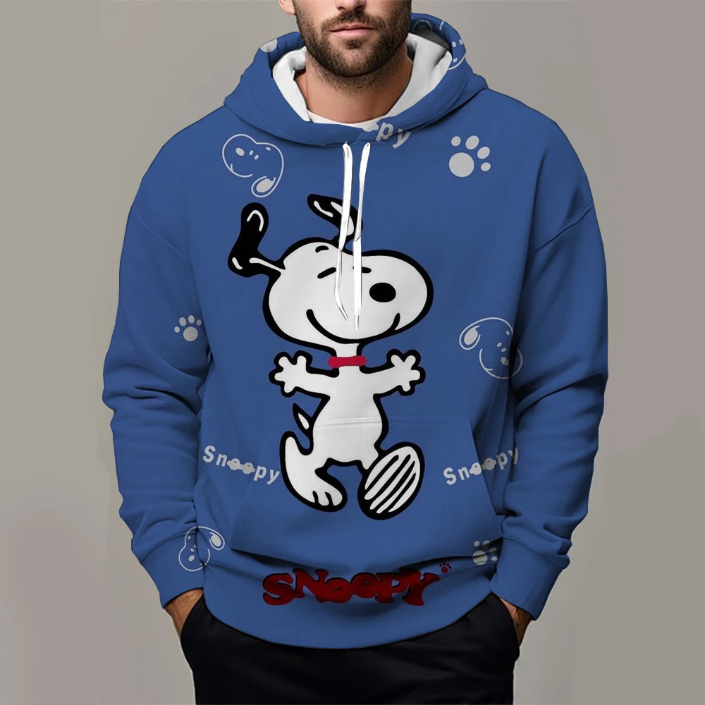 Snoopy Fun Printed Men\'s Hoodie Cartoon Women Oversized Sweatshirt Tops Autumn Winter Couple Pullover Kid Girl Boy Hoodie