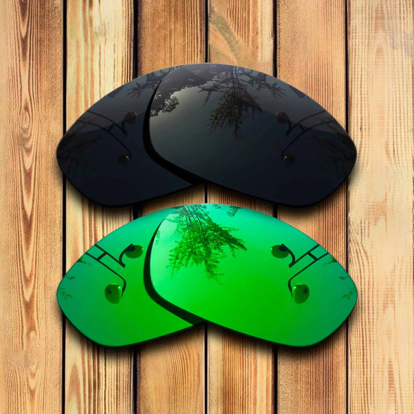 

100% Precisely Cut Polarized Replacement Lenses for Splice Sunglasses Solid Black& Green Combine Options