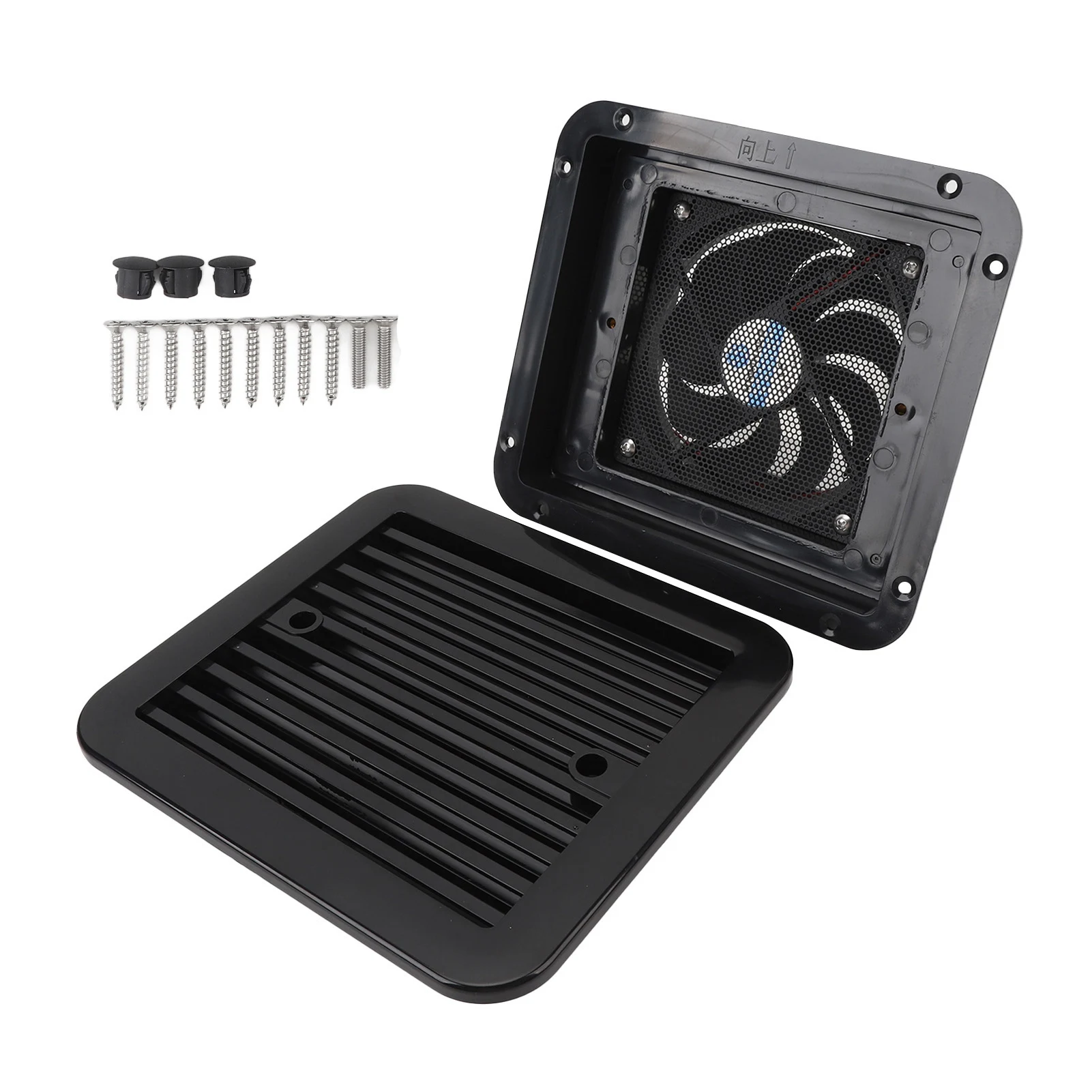 8.07 x 7.28in RV Side Vent Fan Single Way High Speed Waterproof 7.2W 24V Air Ventilation Exhaust Fan for RV Trailer Boat Yacht