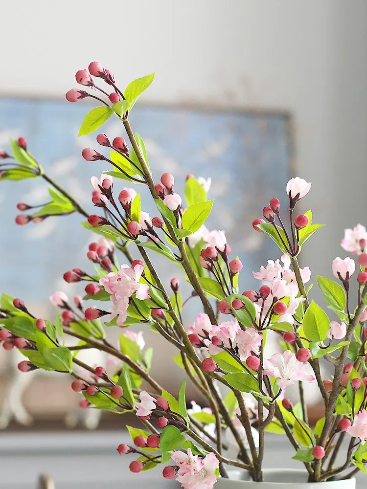

Искусственные цветы боярышника Spring Blossom: высококачественные имитации, подвесные шелковые цветы для декора гостиной, украшения для дома и интерьера.