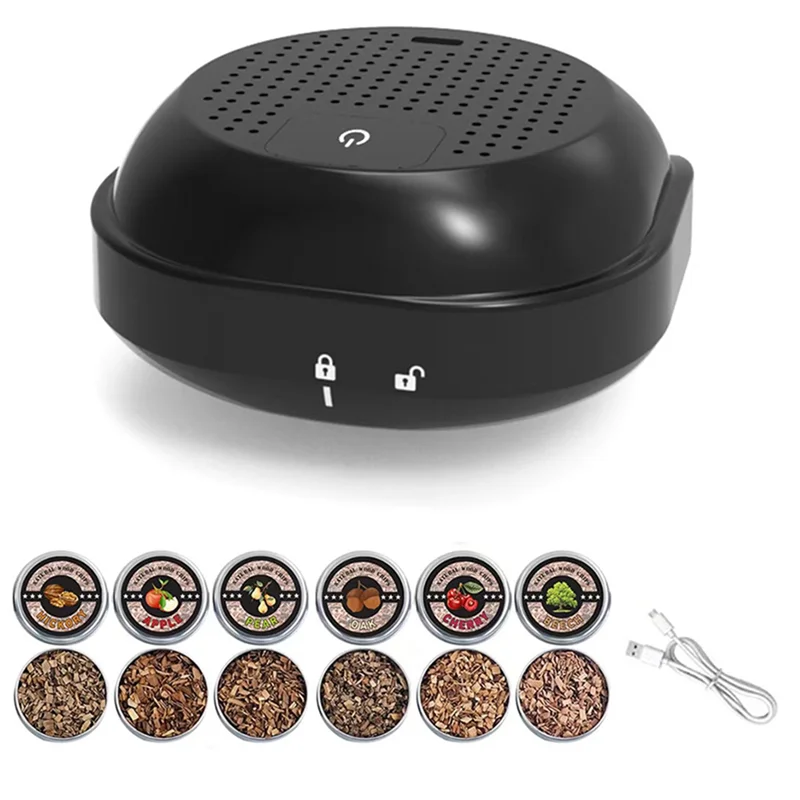 

A76X-Electric Cocktail Smoker Kit Rechargeable One-Button Operation No Butane Needed Perfect Gift For Men, Dad, Husband For Holi