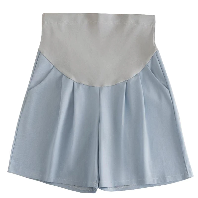 Maternity High Waist Shorts Pregnancy Summer Denim Wide Leg Pants Loose Fit Maternity Trousers Leisure Maternity Belly Clothes