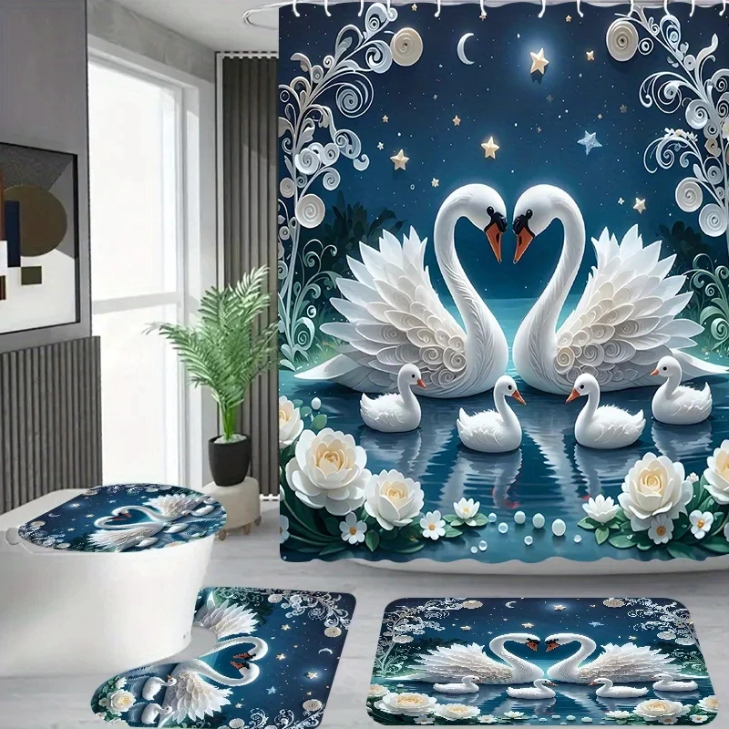 4Pcs Delicate Swan … - image