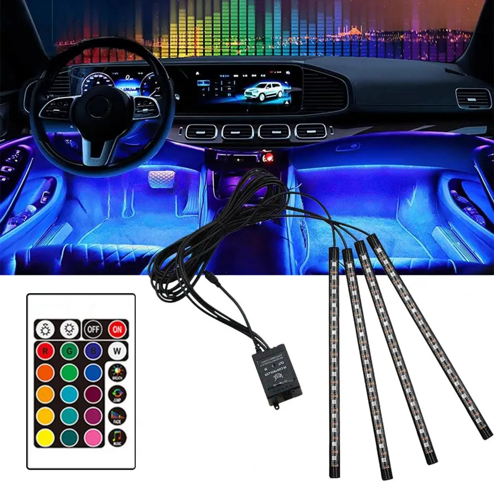 

Car Ambient Light Colourful Wireless Remote Control Flexible Multicolor Music Car Strip Light for Automobile