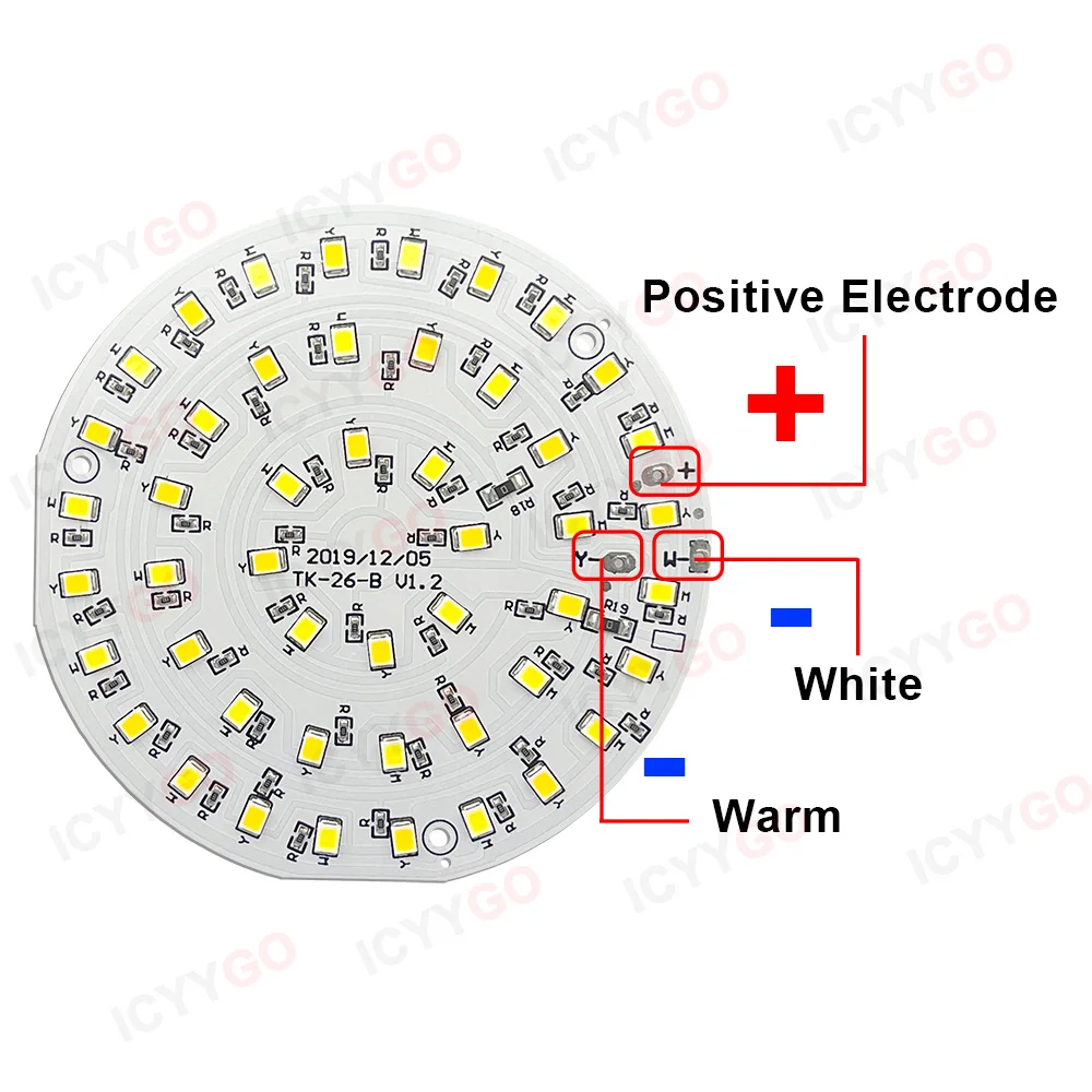 Imagem -03 - Painel de Luz Led de Alto Brilho Dc5v Temperatura de Cor Dupla Branco Quente Fonte de Luz Smd2835 Painel de Luz Redondo 79 mm