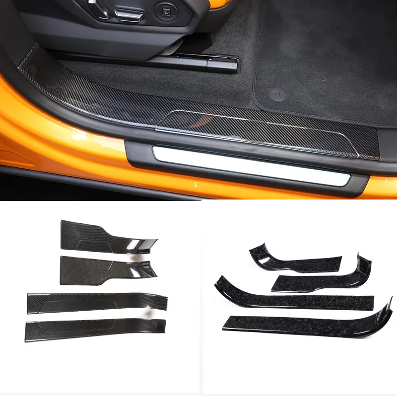 For Lamborghini URUS 2018-2023 Real Carbon Fiber Door External Threshold Pedal Protection Plate Decoration Car Accessories