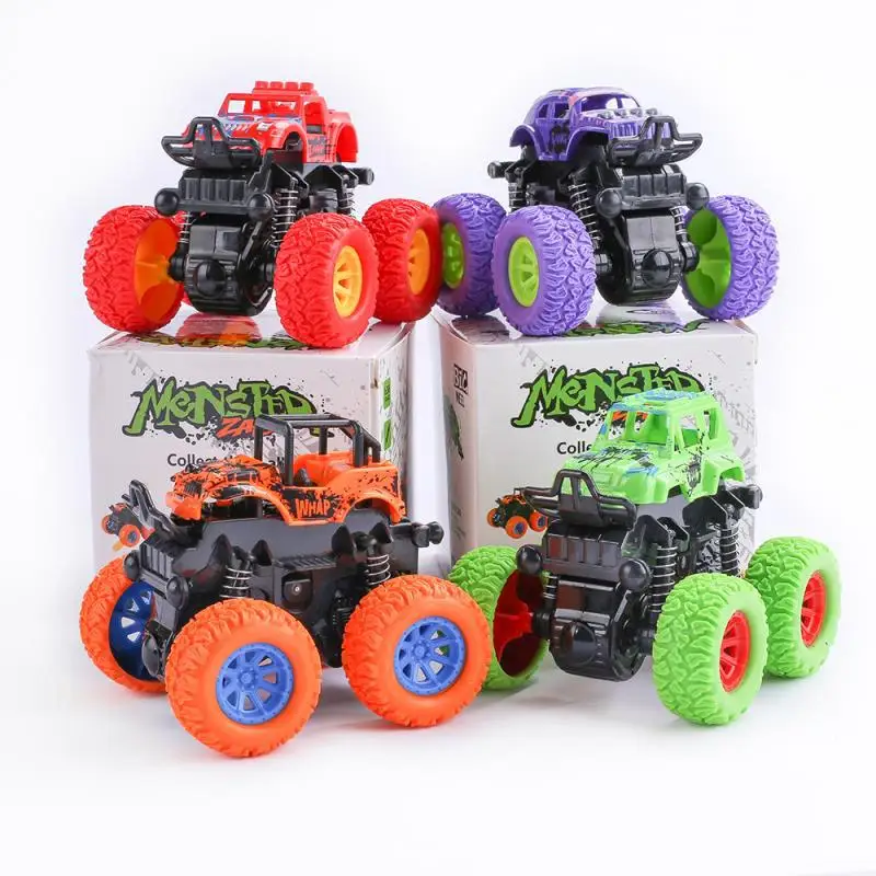 New Inertia Stunt Car 4WD Off Road All Terrain Vehicle Durable Anti Crash Toys for Kids Pull Back and Go Model with Sealed Box