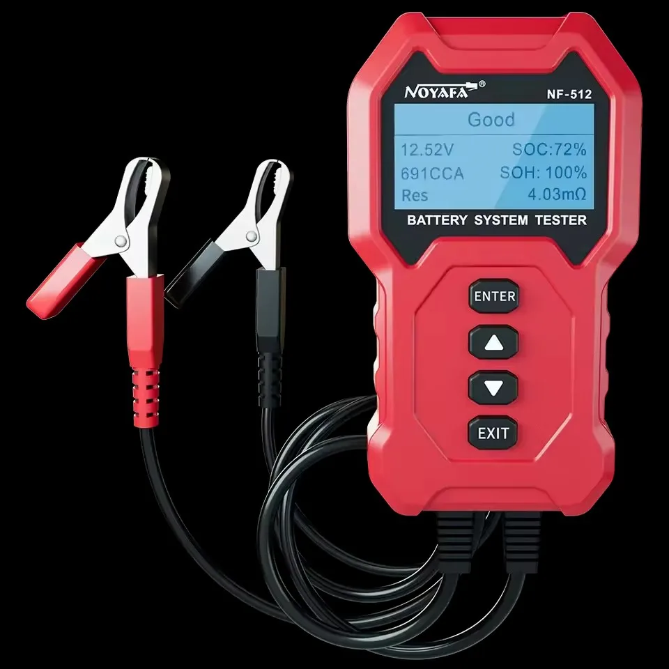 NF-512 12V 24V Car Battery Tester LCD Digital Vehicle Cranking Charging Scanner Diagnostic Lithium Battery Measurement Analyzer