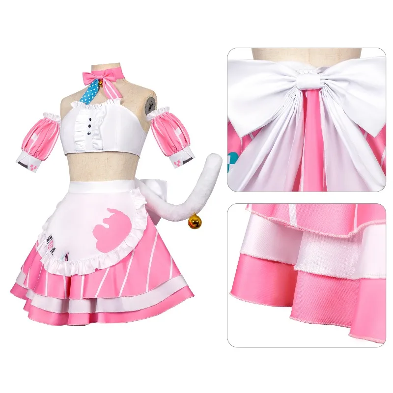 Anime USS Hammann Cosplay Costume Maid Lolita Dress with Apron Suit for Women Halloween Carnival Party Roleplay Outfit