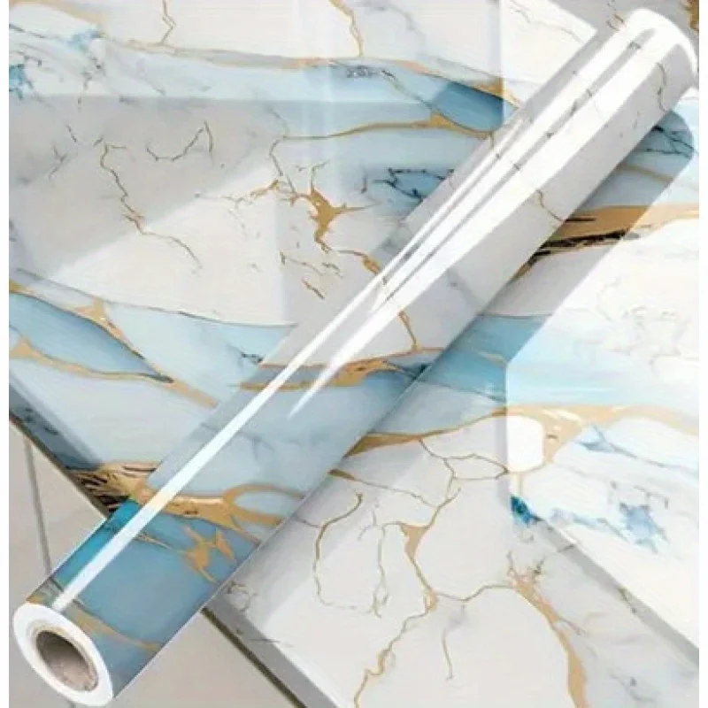 Self Adhesive Vinyl Wallpaper Marble Pattern for Kitchen Splashback Countertop Bathroom Office No Glue Easy Install High Quality