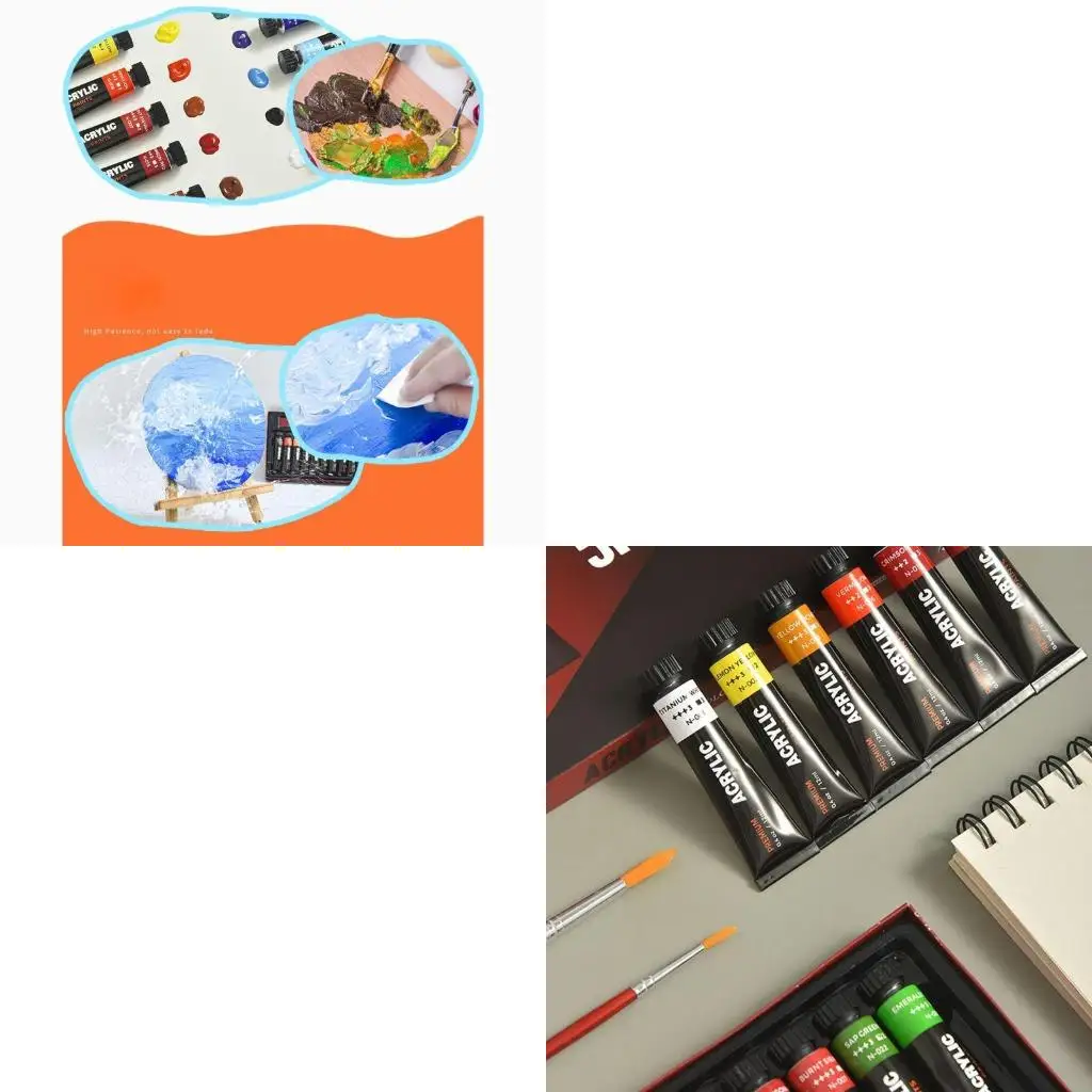  Artist Drawing Paints Set 24 Tubes Acrylic Paint Easter Party Supplies for Kids