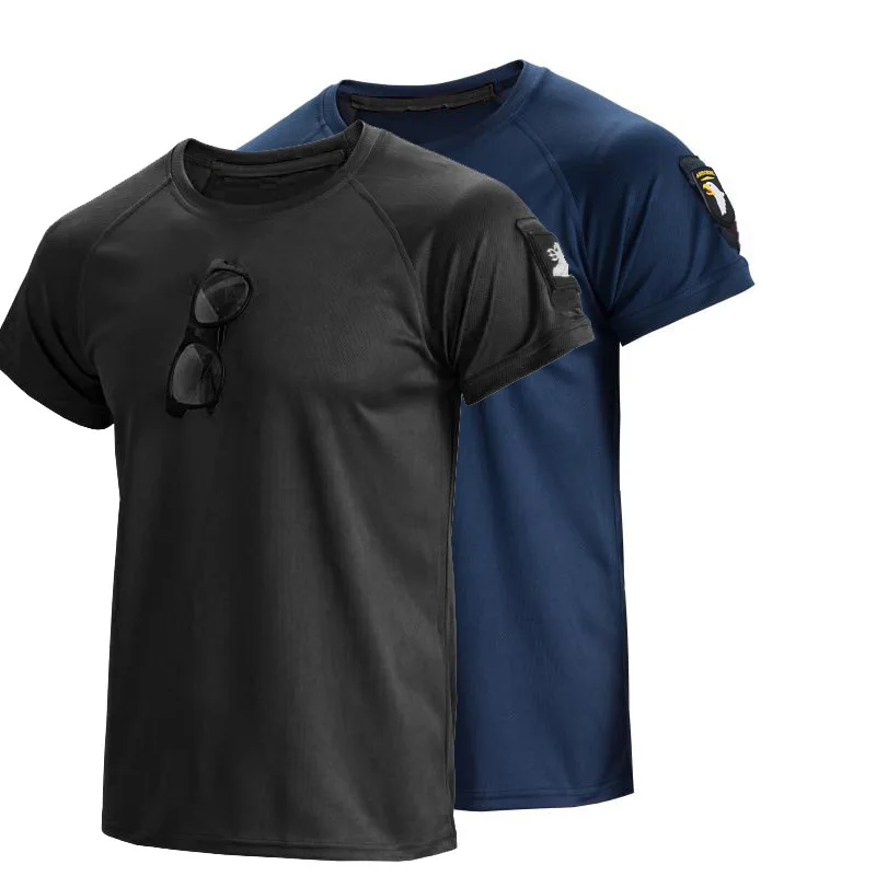 Outdoor Sport Men Tactical T-Shirts Military Hiking Tee Shirt Special Army Loose Cotton Quick Dry Short Sleeve Solid Breathable