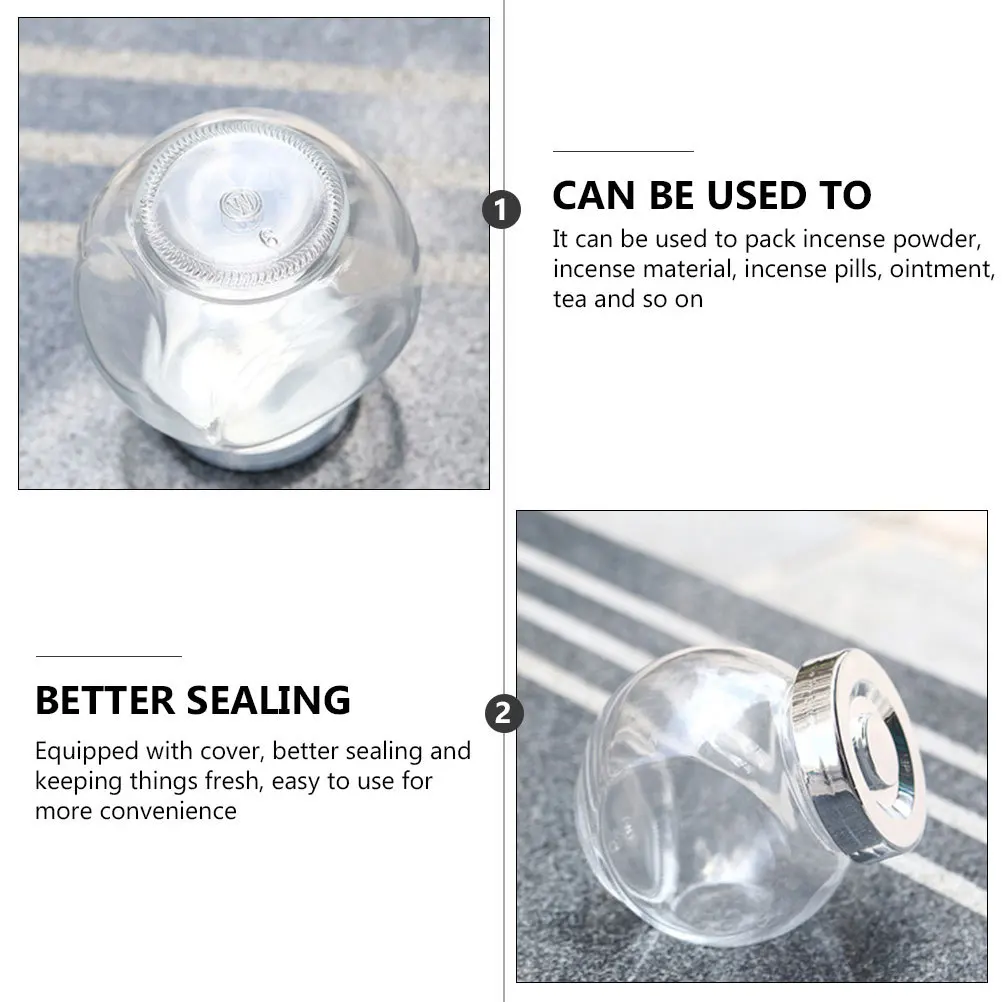 

4Pcs Small Glass Canister Thick Texture Easy Use for Incense Powder Ointment Storage Glass Storage Tank Household Tea Canister