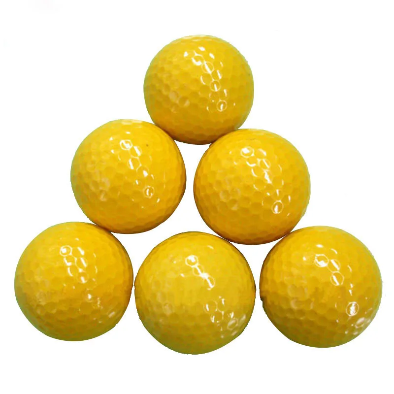 

Golf Practice Balls, Realistic Feel and Limited Flight, Soft-Flight Practice Golf Balls Yellow for Indoor or Outdoor Training