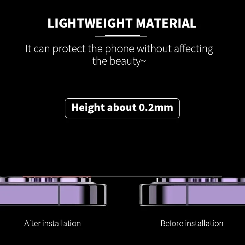 Full Cover Camera Lens Protector Glass For iPhone 13 12 11 14 Pro Max Metal Lens Ring Protection Film On iPhone 12 13Mini 14Plus