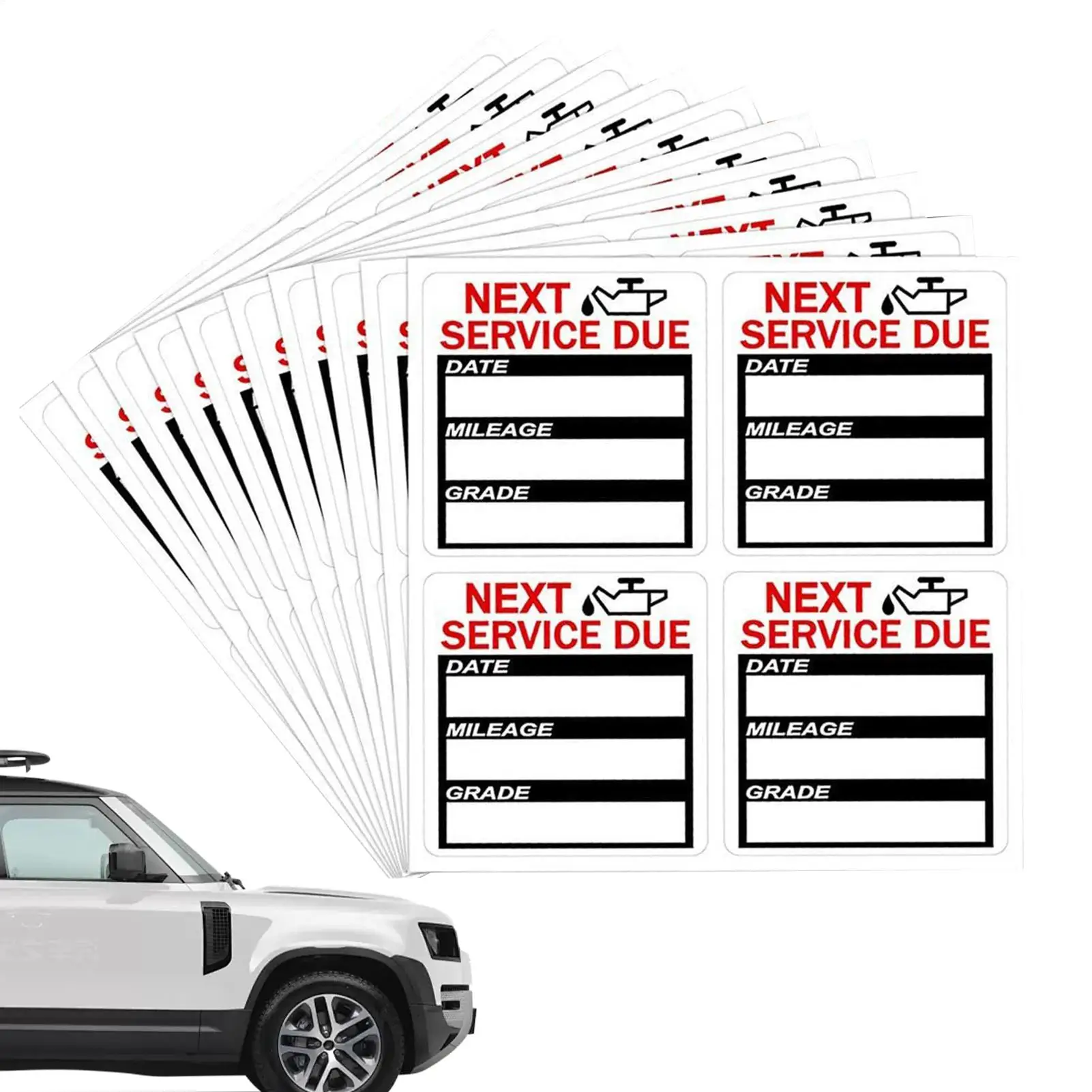 40 Pcs Oil Change Maintenance Service Reminder Stickers Window Rectangle Adhesive Labels Stickers Car Sticker for Windshield