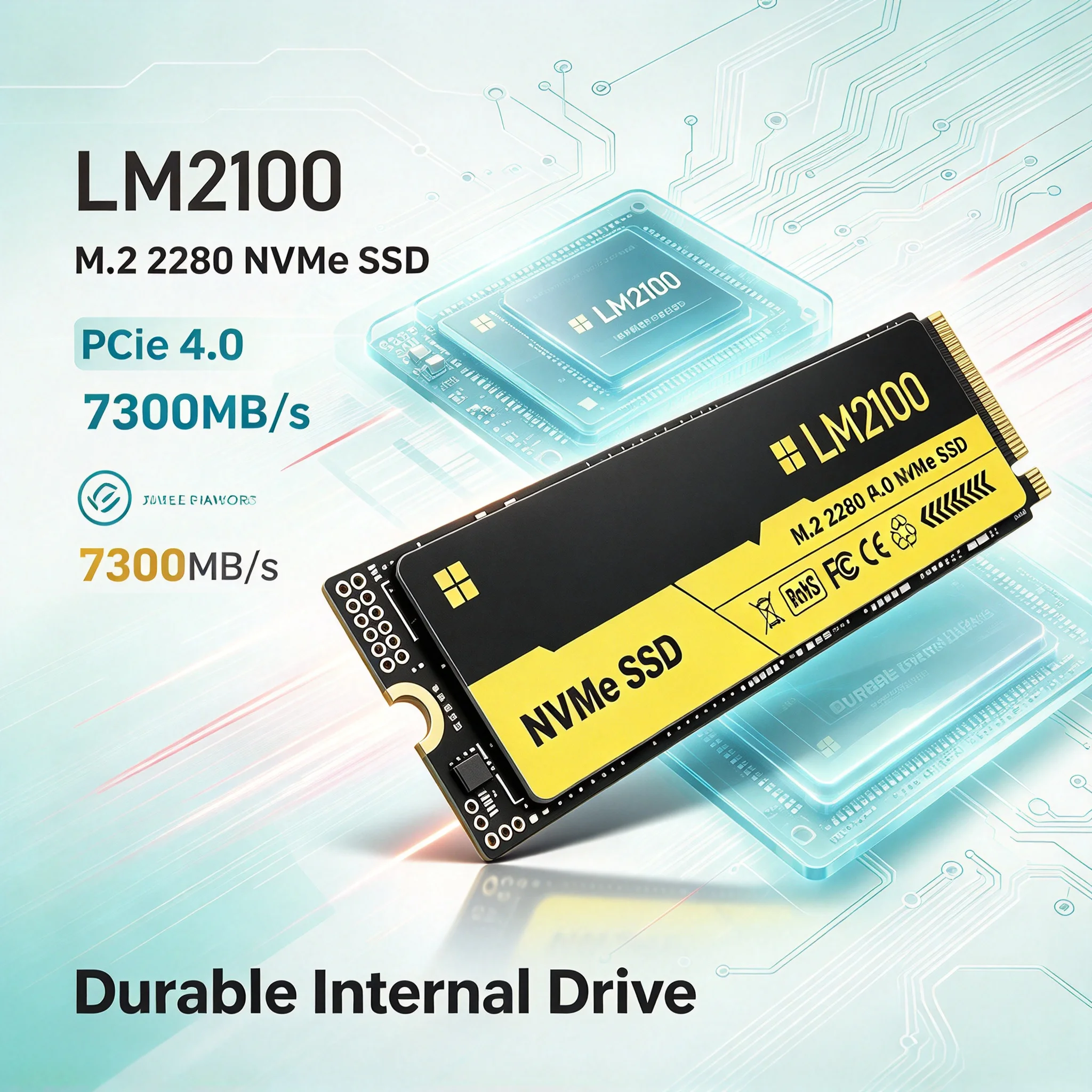 New Embedded Solid State Drive LM2100 M.2 NVMe PCIe Gen4 SSD 500GB 1TB 2TB 4TB for Game Office Notebook PC Daily Data Backup Sto