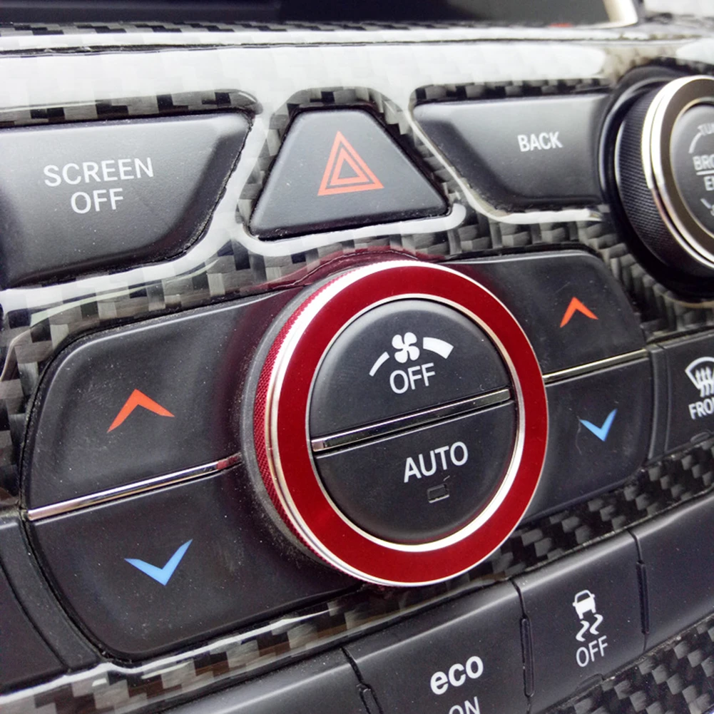 

Автомобильные аксессуары, чехлы для ручек громкости, прямая установка автомобиля для Jeep Cherokee, передняя красная ручка переключателя громкости CD