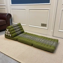 174x55x40cmThai Triangle Pillow Foldout Daybed Mattress 100% Natural Kapok Filling Foldable Thai Mat with Triangle Cushion