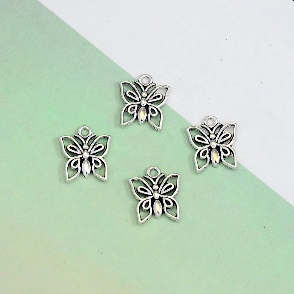 30pcs/lot--14x12mm Mini Butterflies Insects Charms Pendants For Diy Jewelry Making Supplies Accessories Wholesale Bulk Items