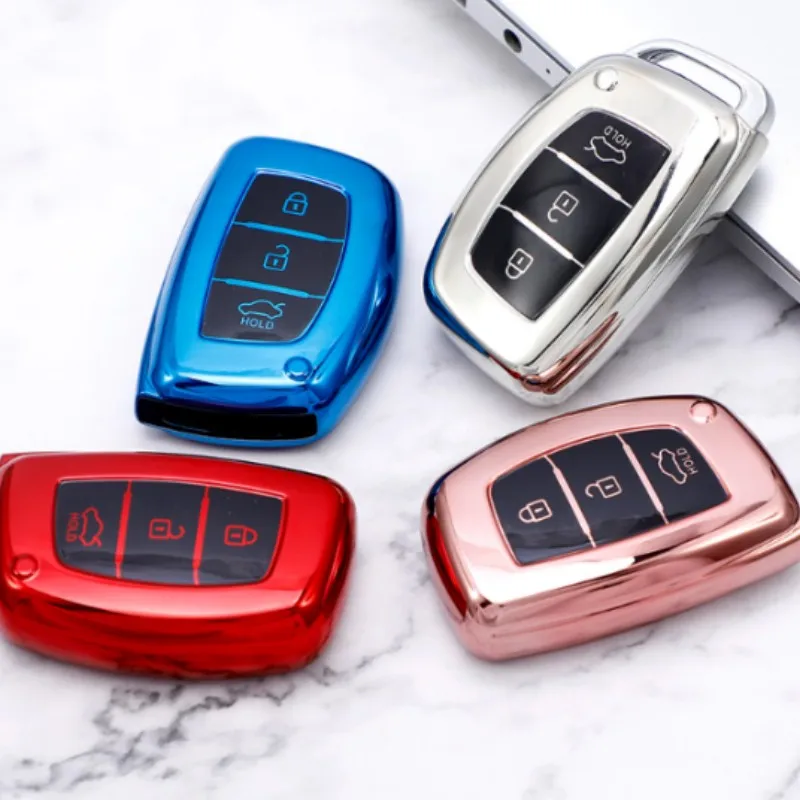 حافظة مفاتيح السيارة من البولي يوريثان غطاء شل فوب لشركة هيونداي توكسون سوناتا سانتا في إلنترا أكسنت سولاريس فيرنا ix25 ix35 i20 i30 i40