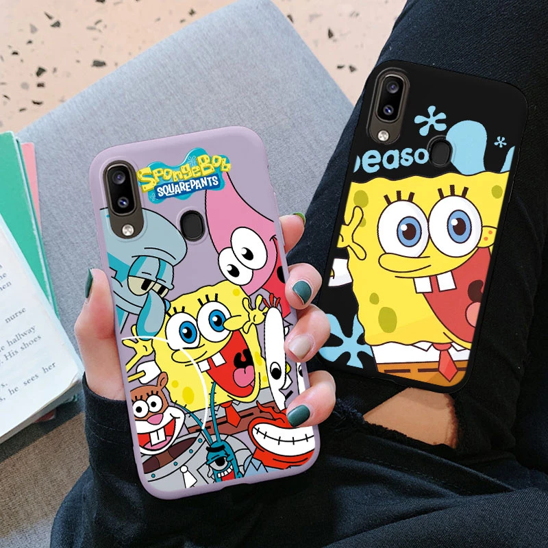 Funny SpongeBob SquarePants Phone Case for Samsung Galaxy A20 A30 A40 M10S A 40 30 20 Cute Patrick Star Silicone Soft TPU Cover