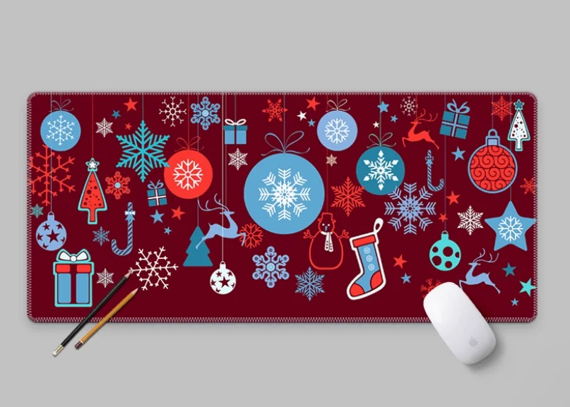 Christmas Deskmat Natural Rubber Pad Kawaii Gaming Desk Mat Anime Mats on The Table Mouse Carpet Mousepad Gamer Mat Rug Keyboard