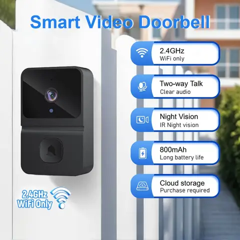 Wireless Doorbell WiFi Outdoor HD Camera Security Door Bell Night Vision Video Intercom Voice Change Home Monitor Doorbell