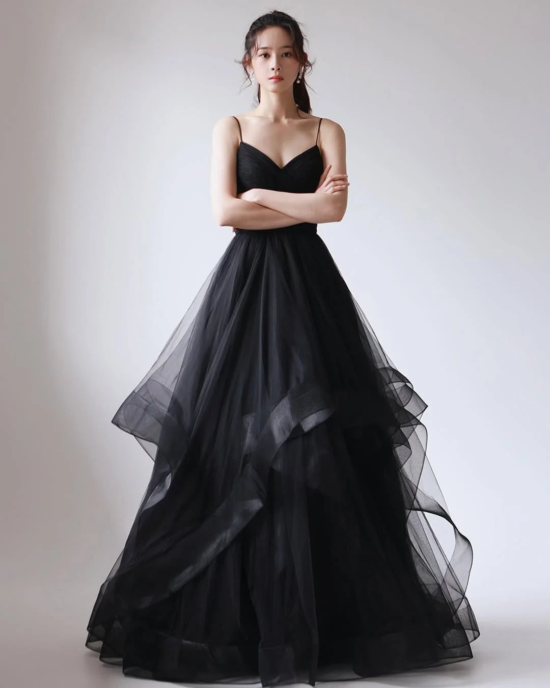 Sondr Zachte Tule Koreaanse Trouwjurken Spaghettibandjes Aangepaste Bruids Luxe Feestjurk Gekleurde Bruiloft Snap Jurk