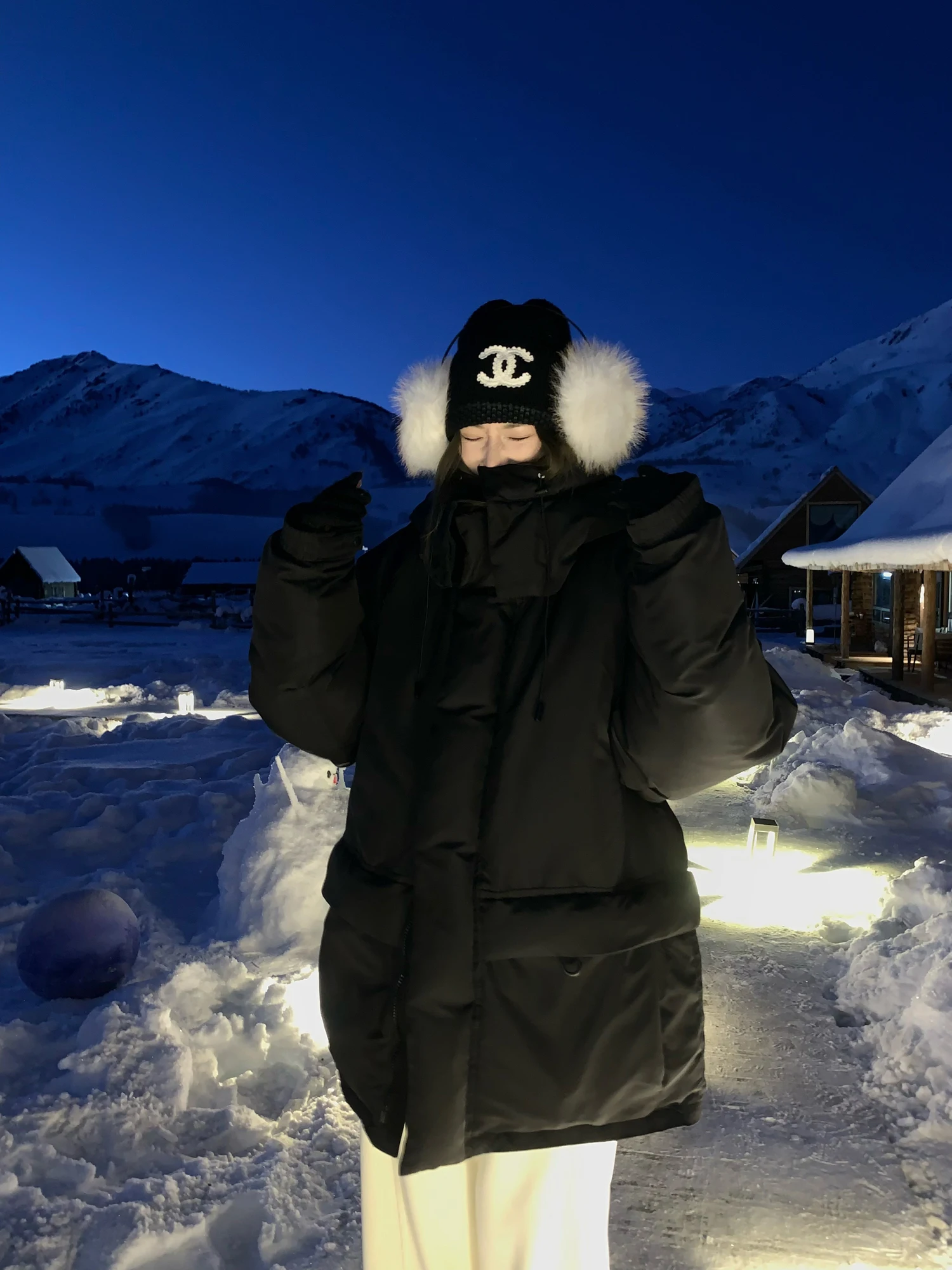 

Heavyweight Hooded Bla down Jaet Women's Sle Commute Faion Korean Straight Cut 300G Filling White Du Feather