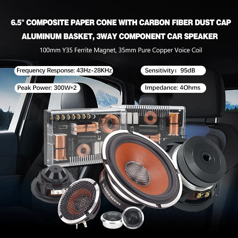 Car Component Audio Speaker way Car Stereo Music nch speaker  way car component