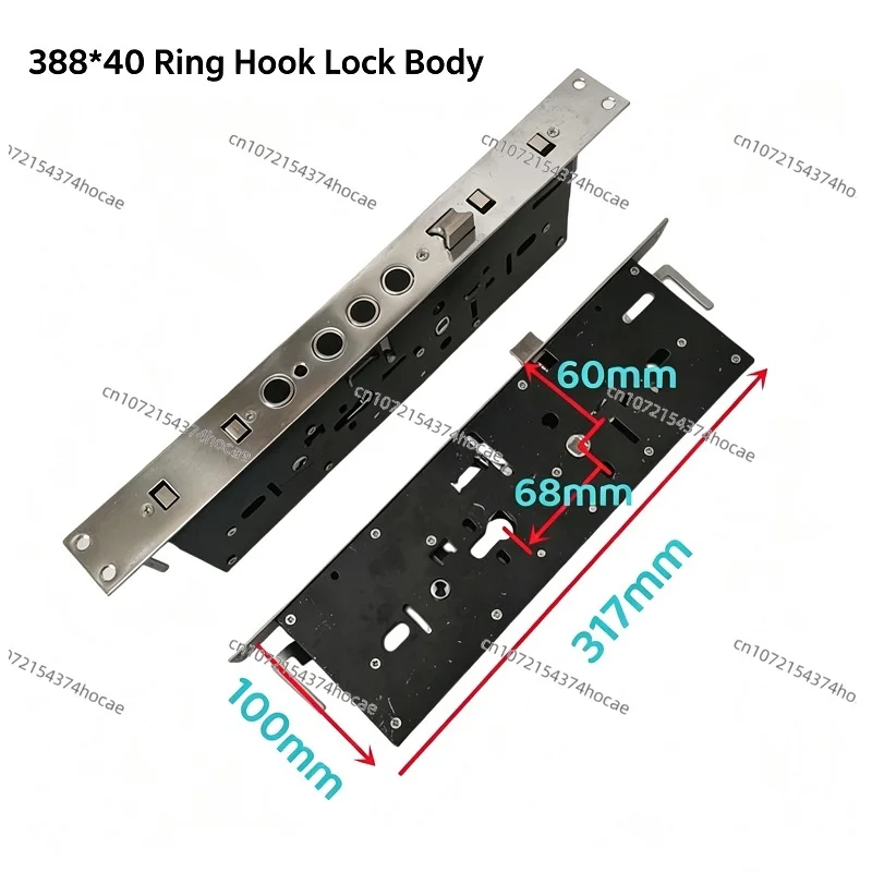 Stainless Steel Security Door Heavy Duty Mortise Lock Body, 388*30/388*40, Mechanical Single/Double Action, Ring Hook & 9 Bolts