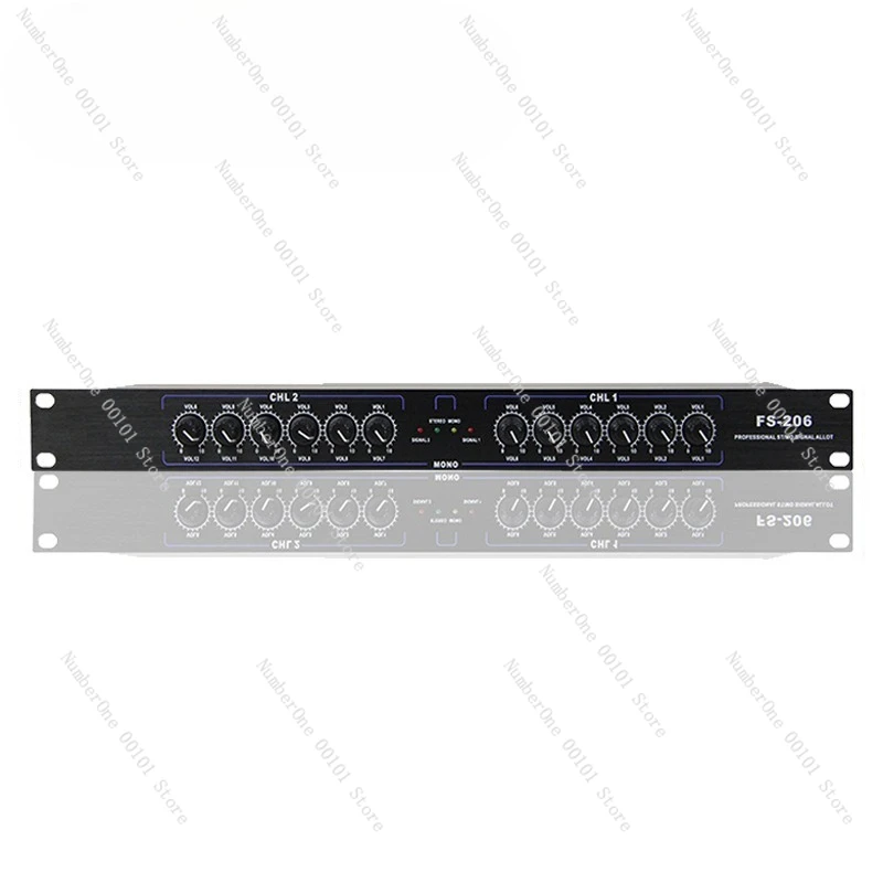 FS-206 Professional 12-Channel Audio Splitter Audio Signal Distributor