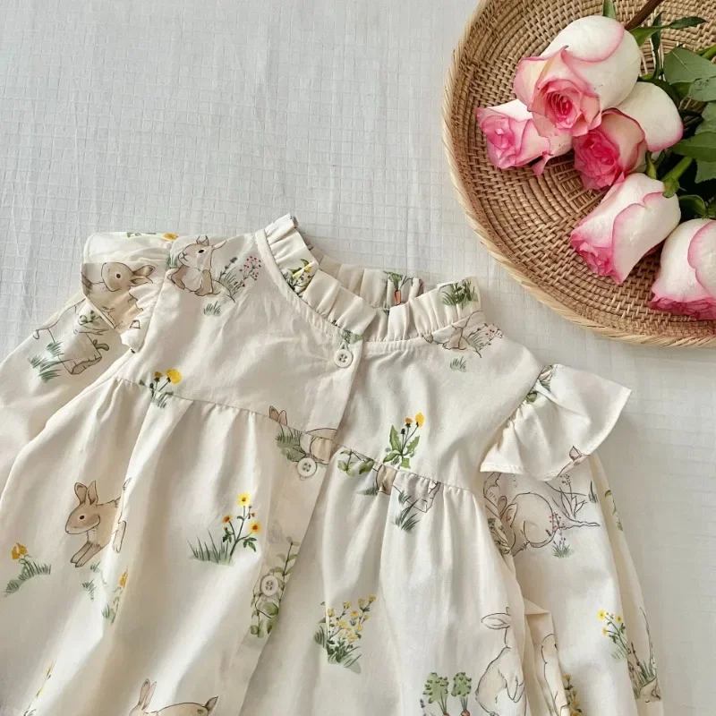 

0-5 Year Old Spring Fashion Children Clothing Baby Cute Shirt Toddler Doll Shirt Infant Girl Spring Shirt