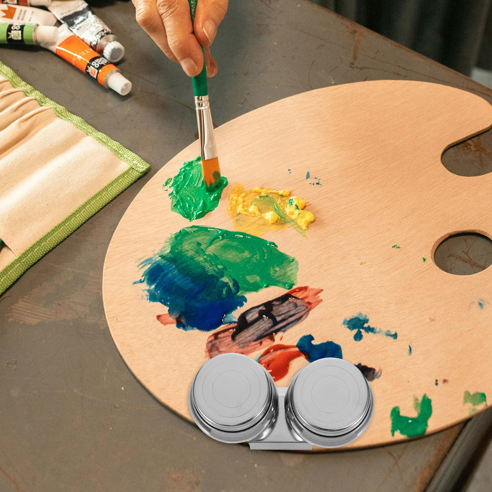 Duża, przenośna paleta do malowania olejnego, pojemnik do mieszania farb artystycznych, odpowiedni do malowania na zewnątrz i wewnątrz pomieszczeń.