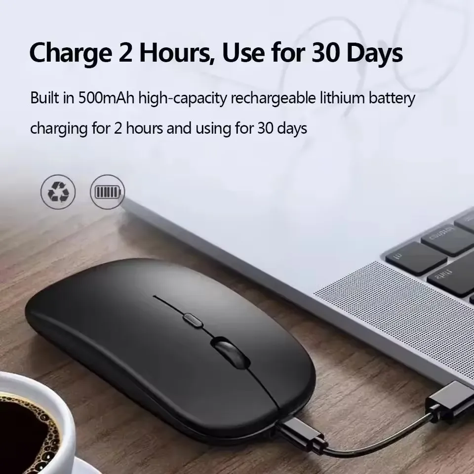 Wireless Mouse Rechargeable Mouse Gamer Dual Modes Bluetooth-compatible 2.4G USB Mice For Laptop Pad Tablet PC Macbook Mause