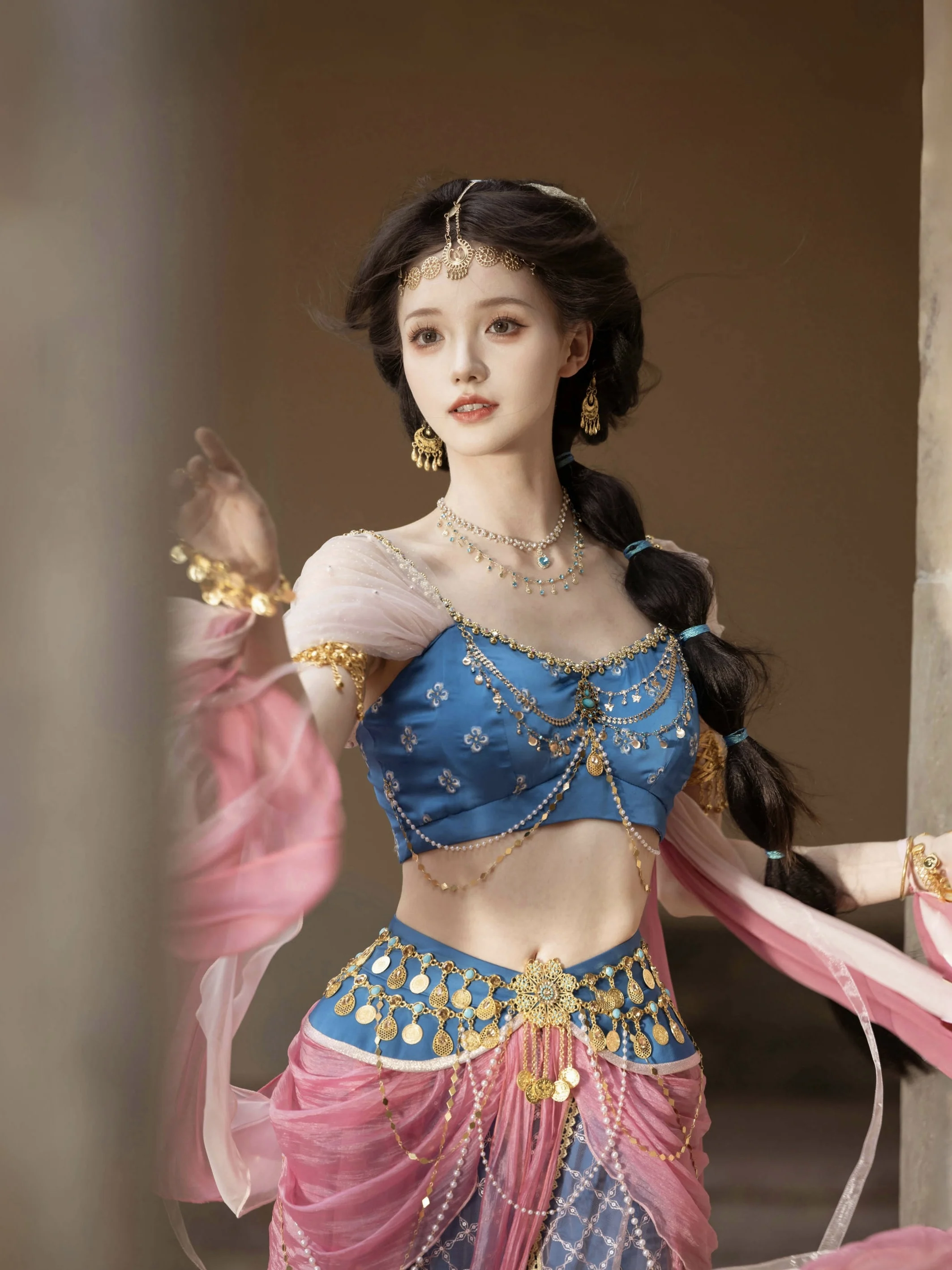 

Desert Princ Performance Costume Women's Sle Exotic Flavour Flng Dance Travel Photoaphy Outfit Hanfu Set