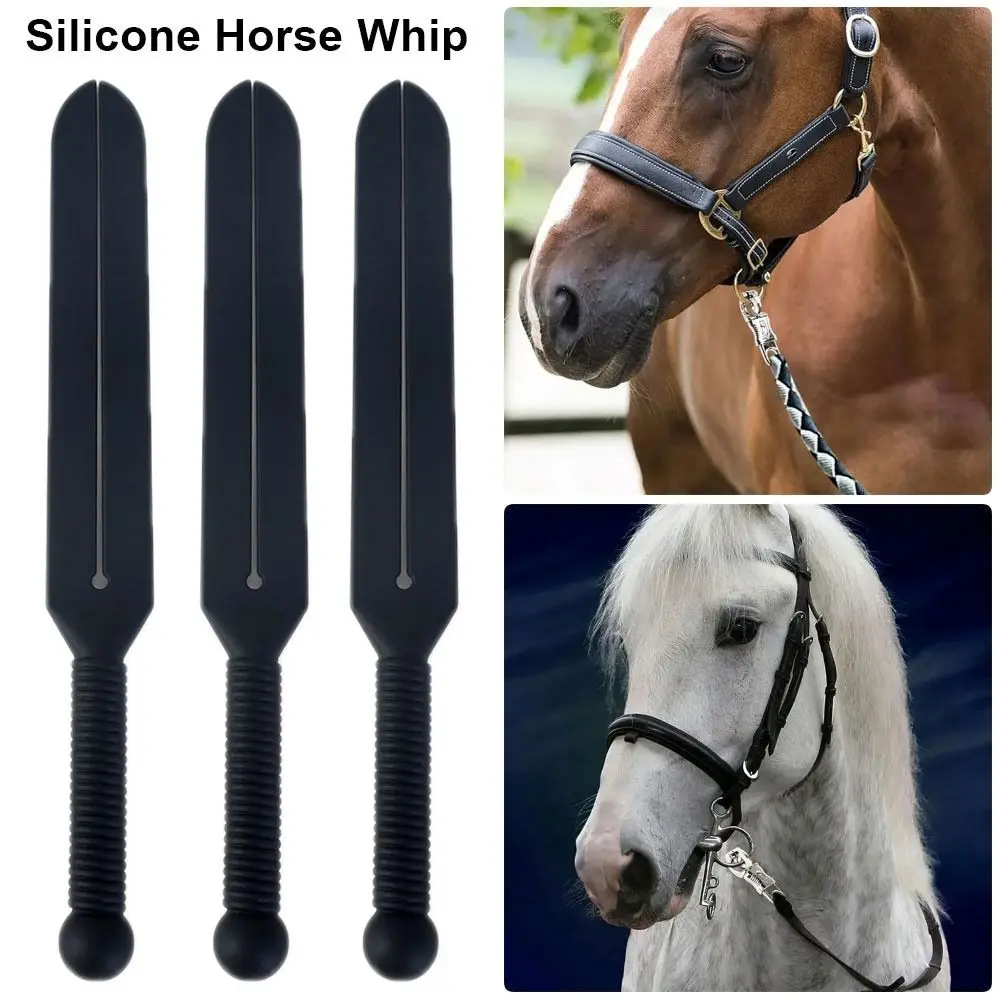 1Pcs New Paddles Horse Whip With Handle Portable Equestrian Training Pointer 38cm Silicone Racing Riding Crop for Horse Training