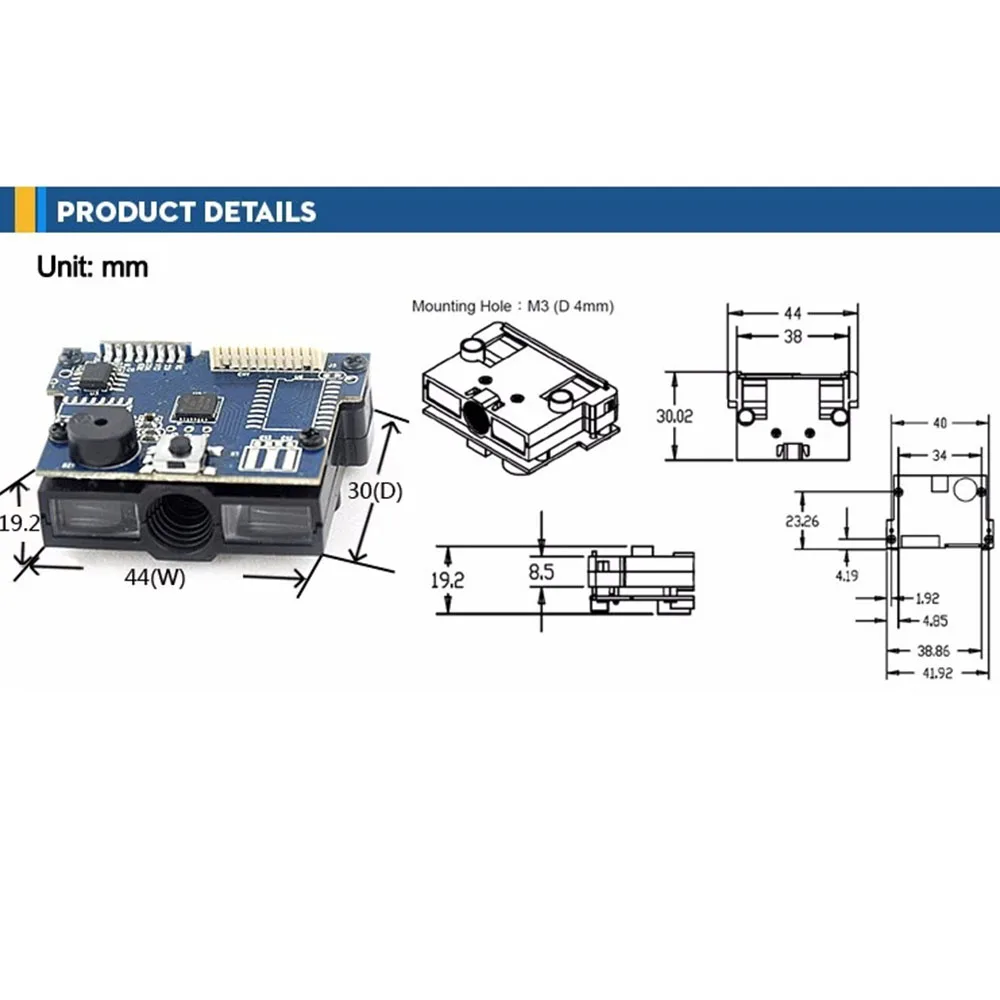 OEM 1D Barcode-Scanner-Modul mit TTL USB RS232-Schnittstelle für Arduino Inventory Barcode Scanning Engine
