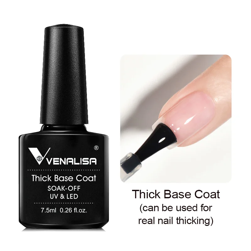 VENALISA Reinforce Thick Base Nail Gel Polish Tempered Nowipe Semi Permanent Gellack 7.5ml Soak off UV LED Organic Gel Varnish