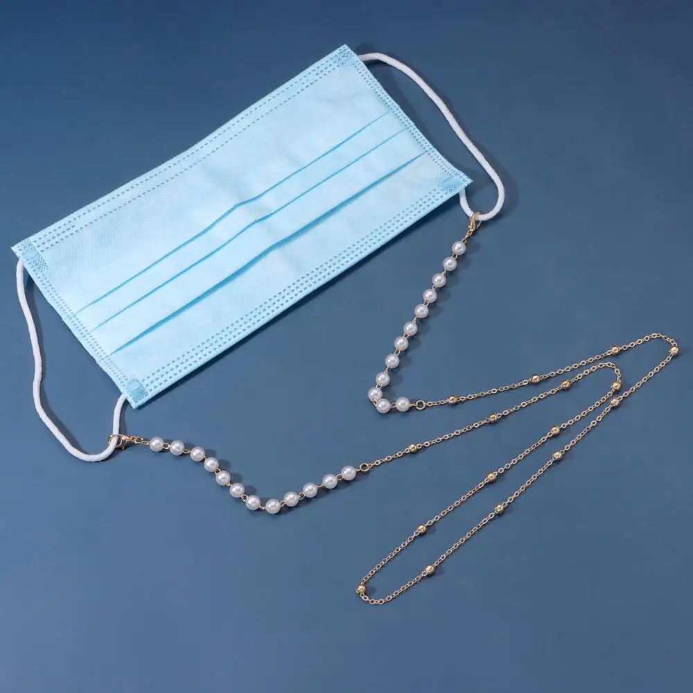 

Glasses Clips Beads For Women Hold Straps Anti-lost Metal Mask Cord Holders Pearl Chain Glasses Chain Face Mask Necklace