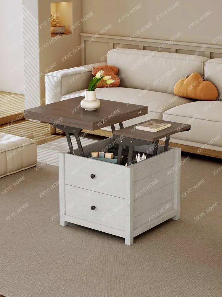 

Lifting Tea Table Retro Style Storage Tea Table Modern Simple Home Small Apartment