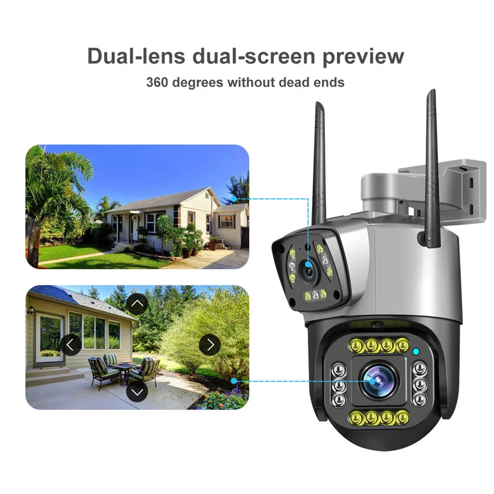 

4MP UHD V380Pro APP Dual Lens Wireless PTZ 4G/wifi IP Dome Camera Full Color AI Humanoid Detection Security CCTV Baby Monitor